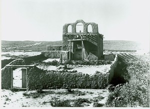 18th century mission church of Pojoaque Pueblo in 1899 (Photo by Vroman)